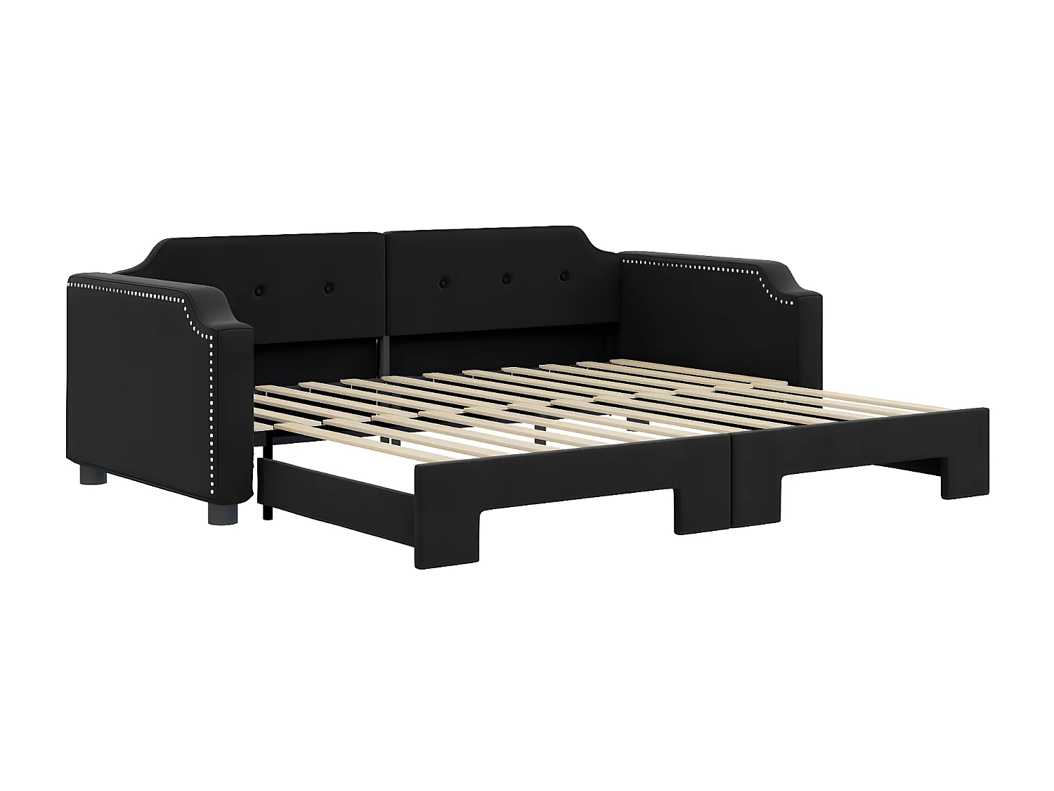 Sofá-cama com gavetão 80x200 cm tecido preto