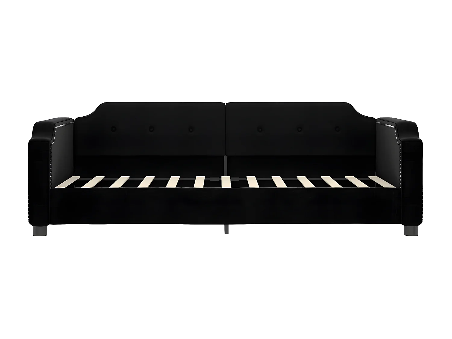 Sofá-cama com gavetão 80x200 cm tecido preto