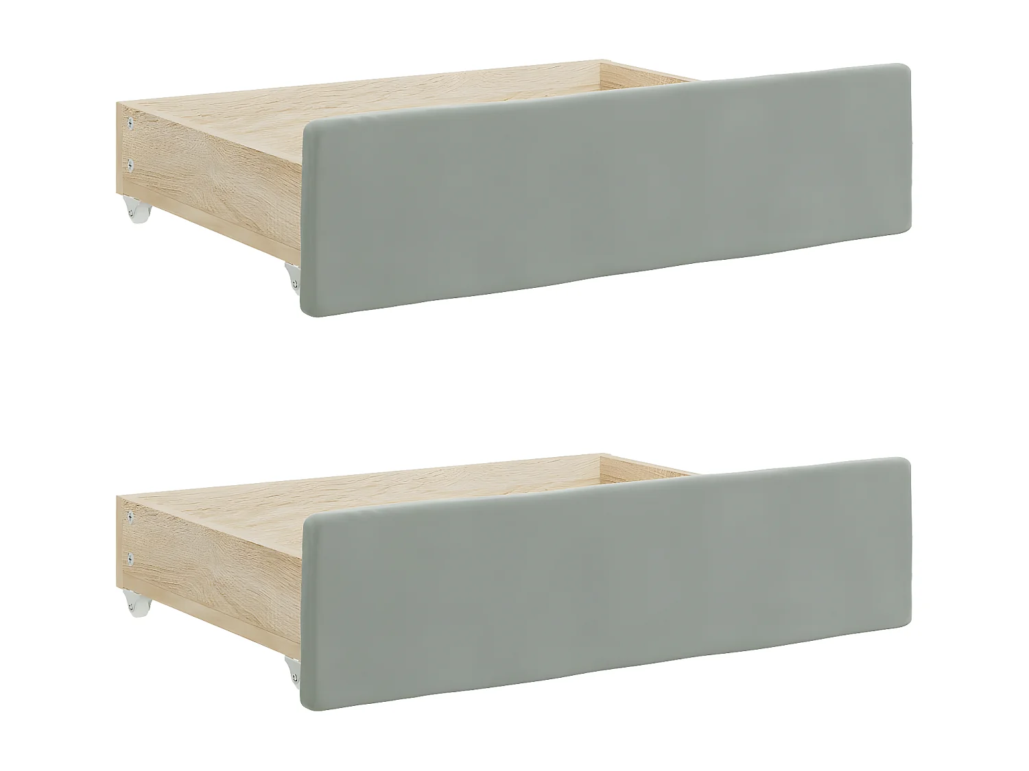 Lit de jour et gigogne et tiroirs gris clair 100x200 cm velours