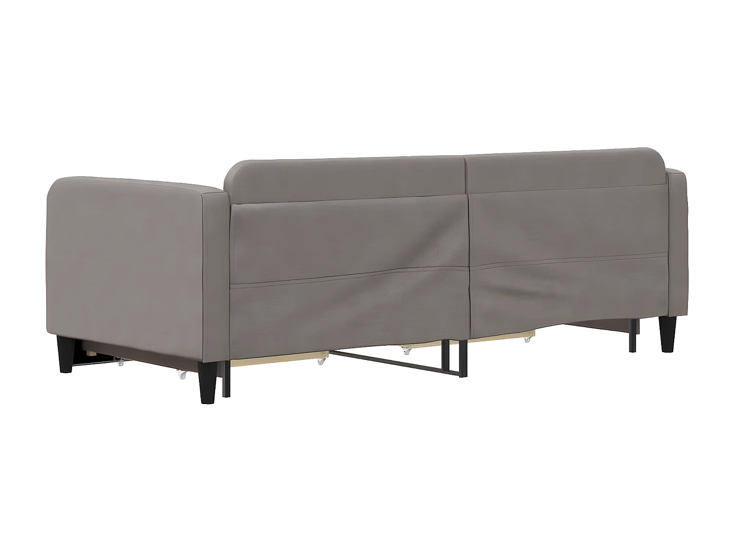 Sofá-cama c/ gavetão/gavetas 90x200 cm tecido cinza-acastanhado