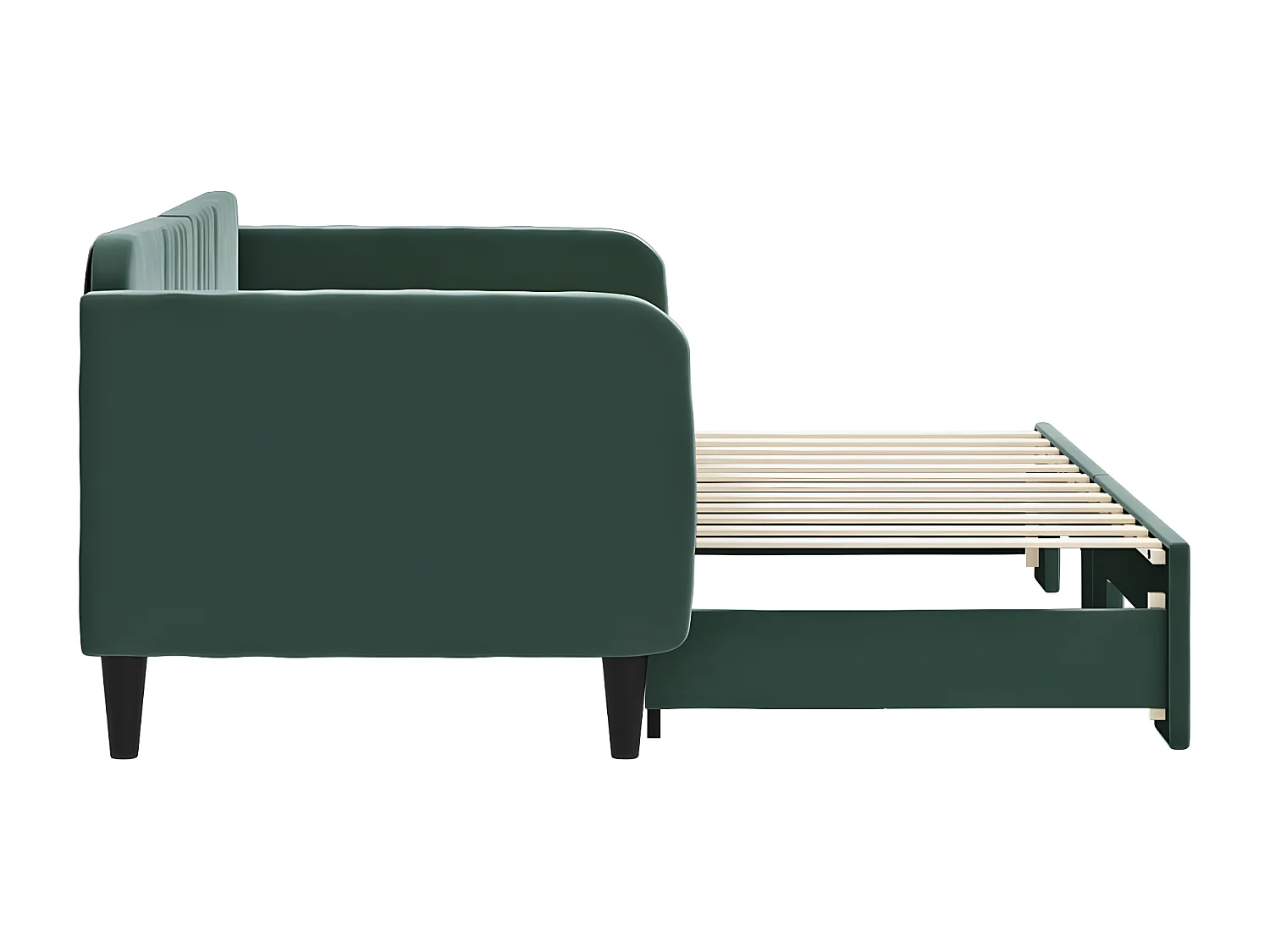 Sofá cama nido terciopelo verde oscuro 80x200 cm