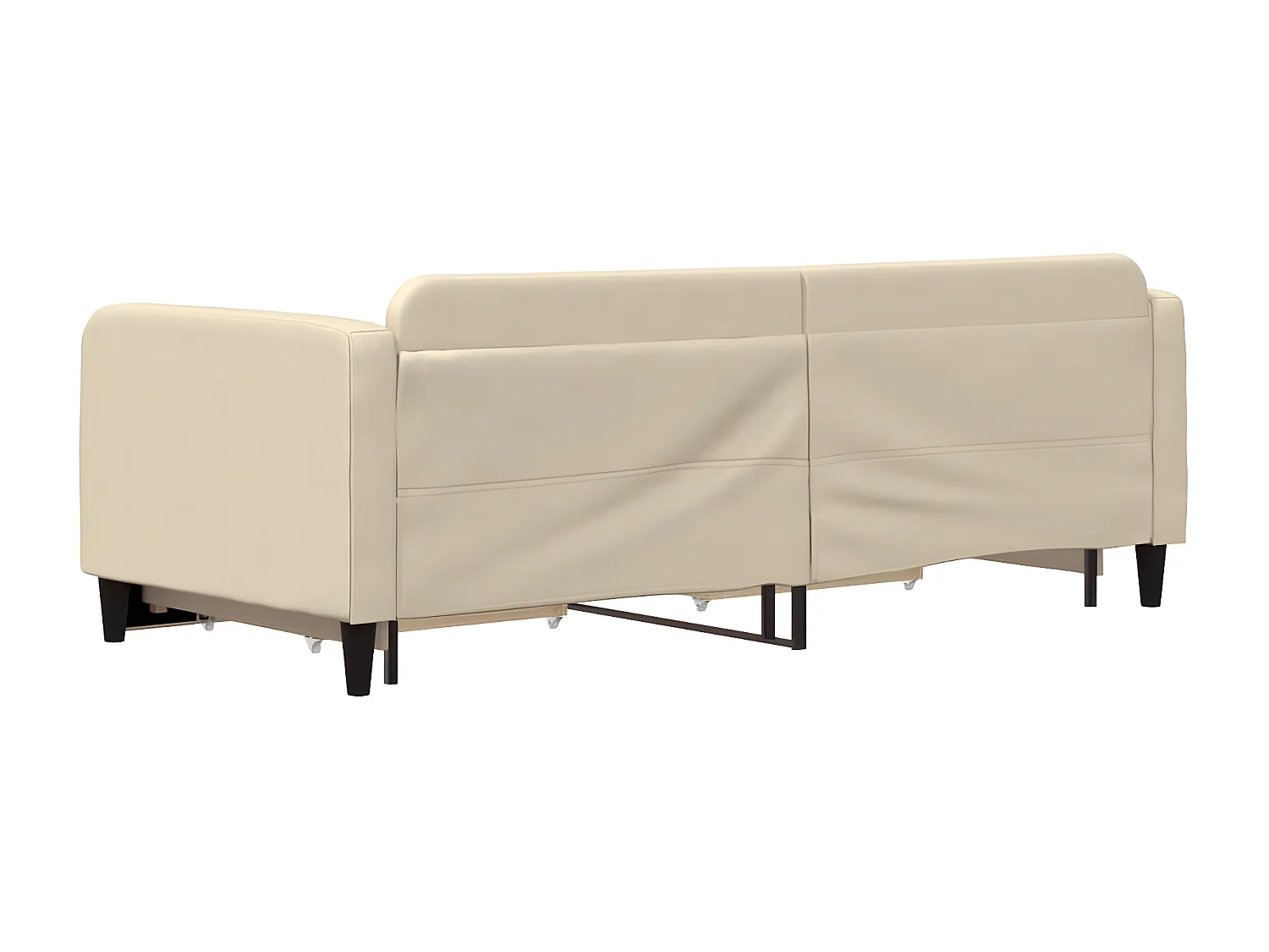 Sofá-cama com gavetão e gavetas 90x200 cm tecido cor creme