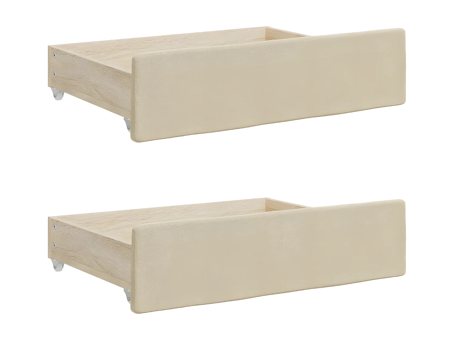 Sofá-cama com gavetão e gavetas 90x200 cm tecido cor creme