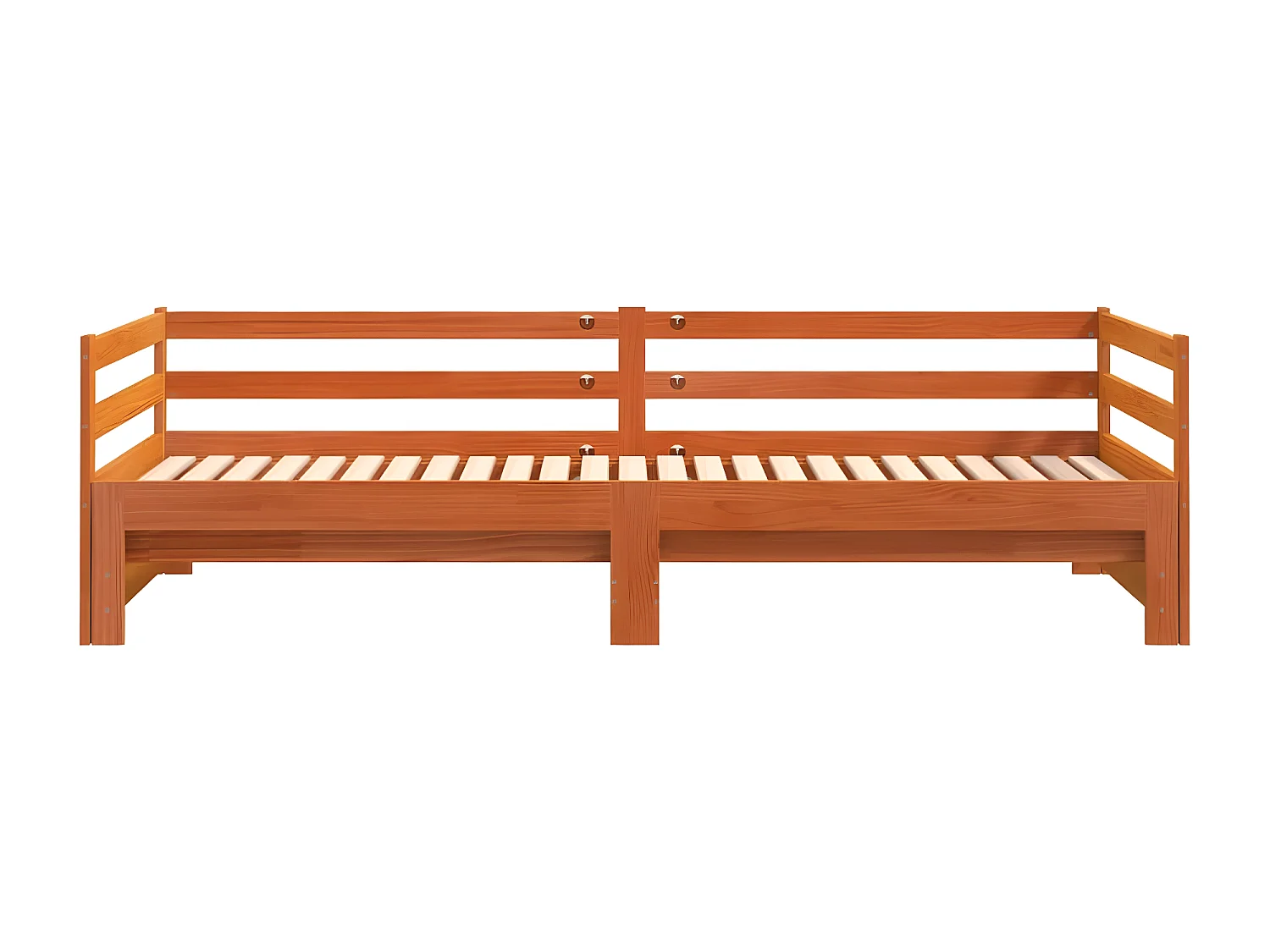 Lit de jour avec lit gigogne cire marron 90x190 cm pin massif