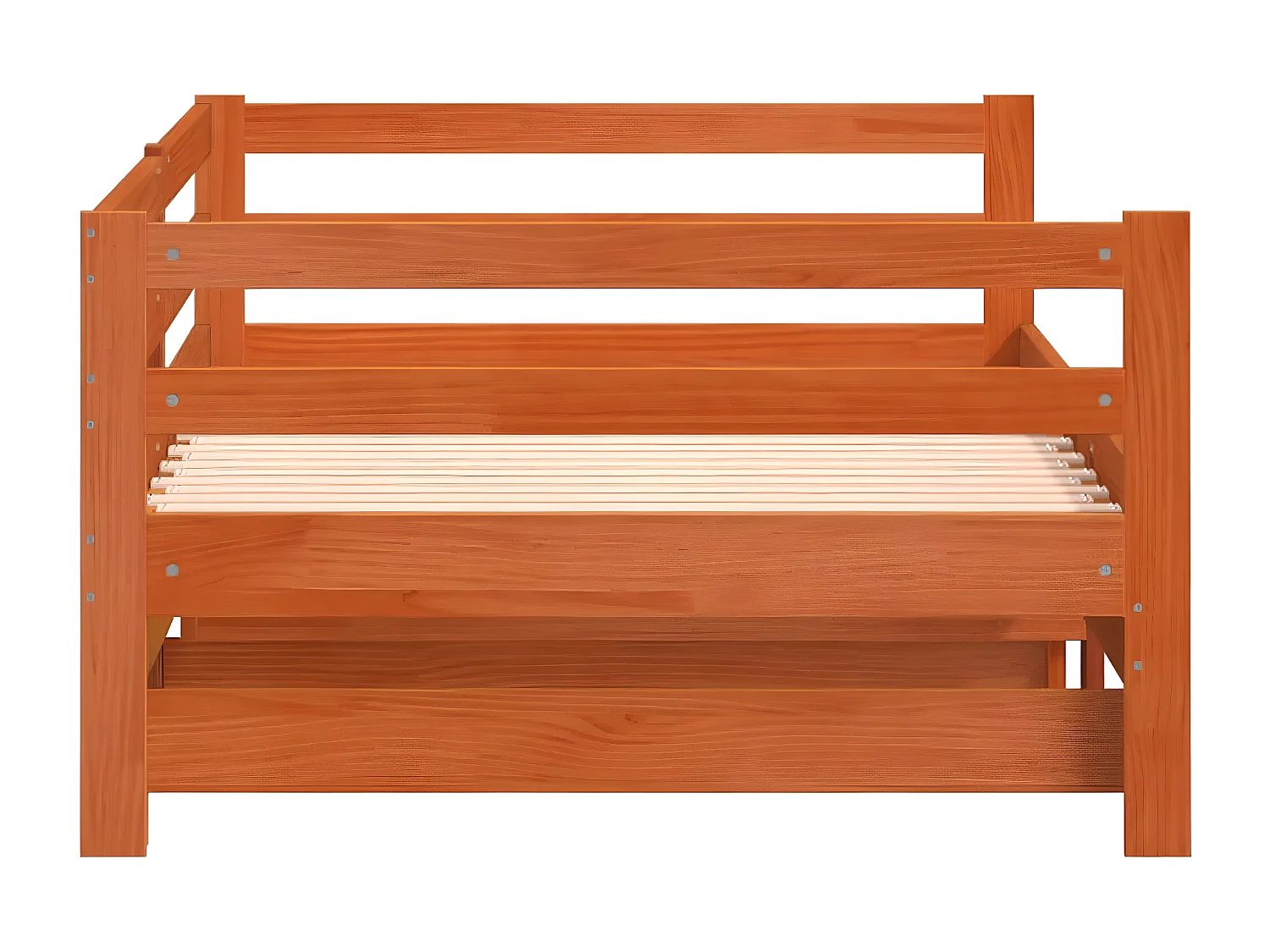 Lit de jour avec lit gigogne cire marron 90x190 cm pin massif