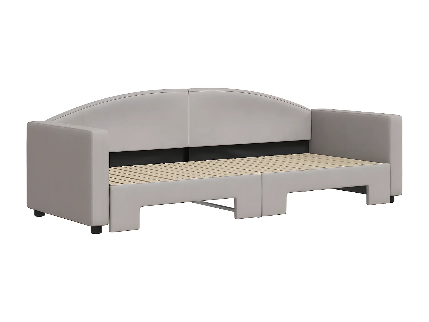 Sofá-cama com gavetão 80x200 cm tecido cinzento-acastanhado