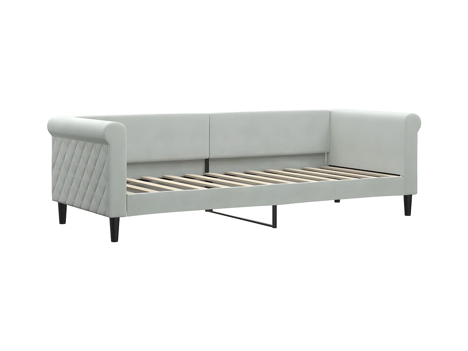Sofá-cama c/ gavetão e gavetas 80x200 cm veludo cinzento-claro