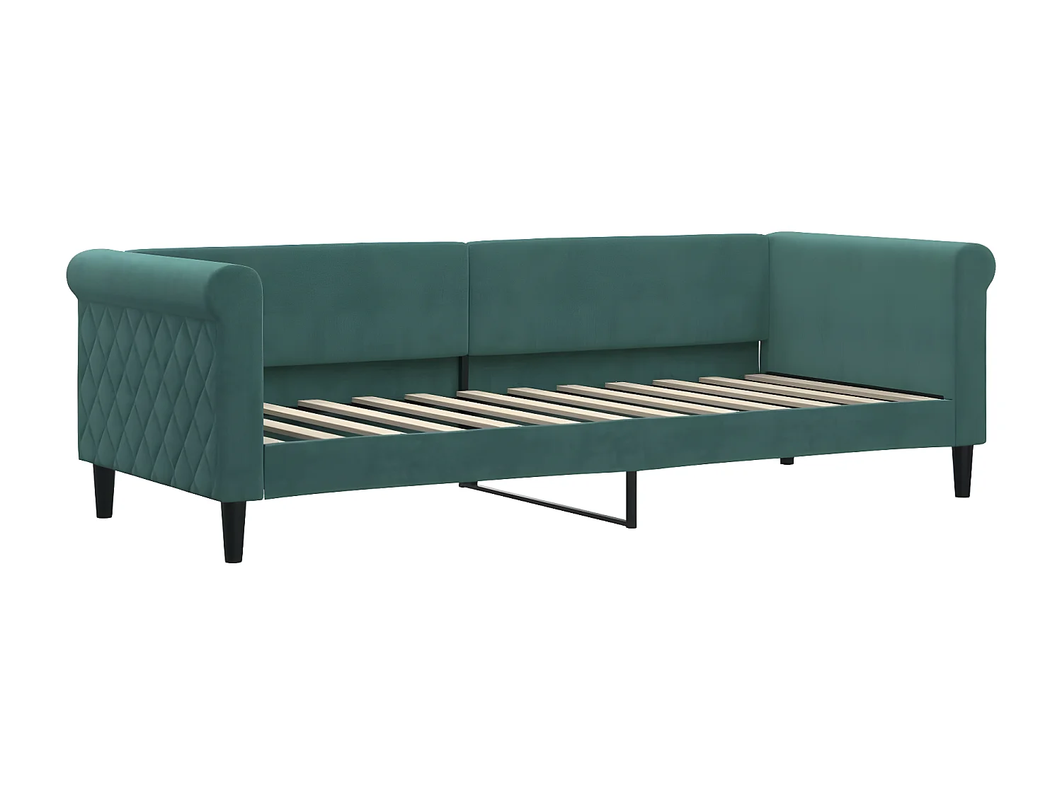 Sofá cama nido terciopelo verde oscuro 80x200 cm