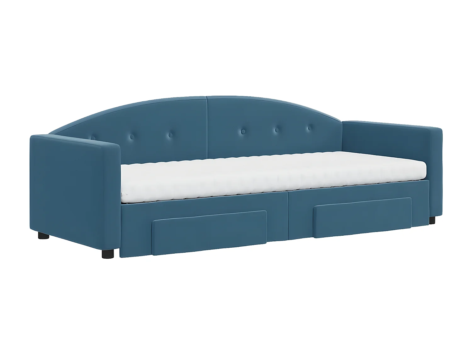 Sofá-cama com gavetão e gavetas 80x200 cm veludo azul