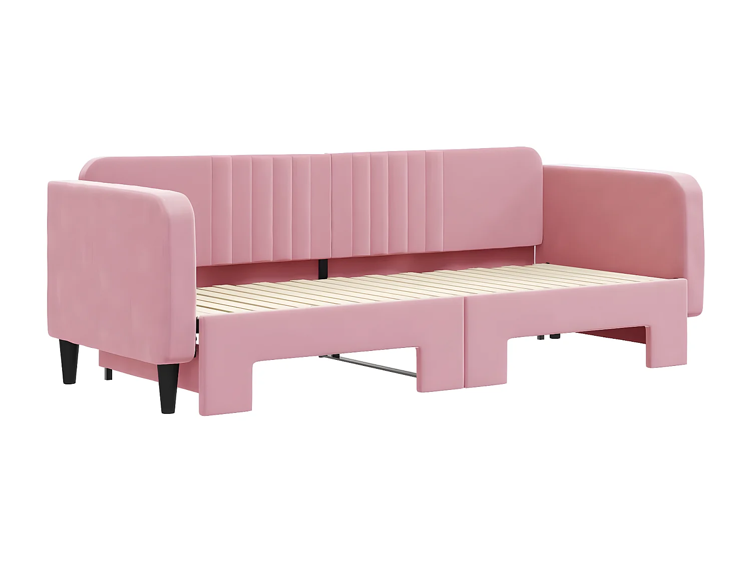 Sofá cama nido terciopelo rosa 80x200 cm