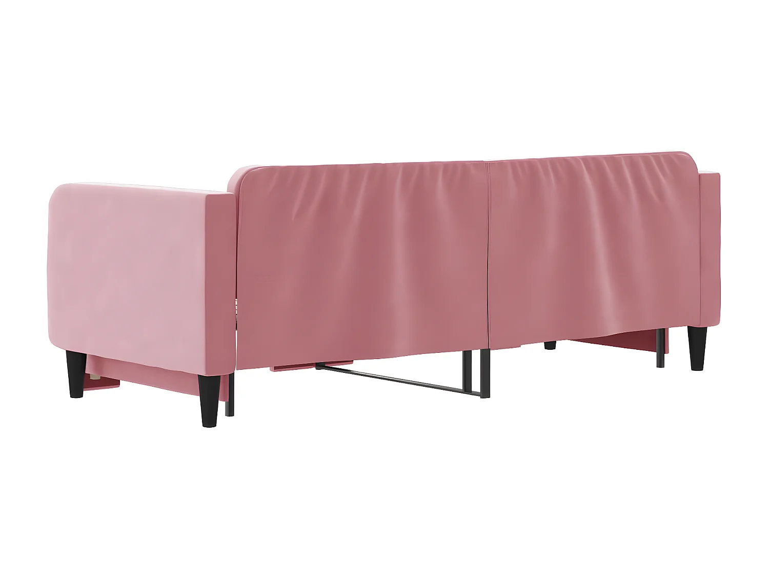 Sofá cama nido terciopelo rosa 80x200 cm