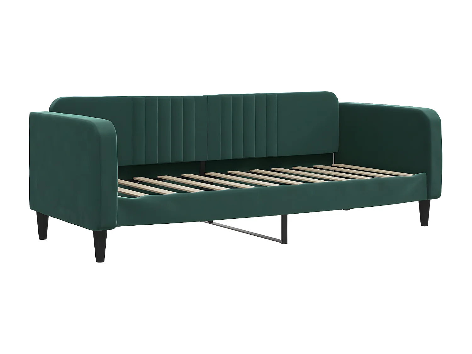 Sofá-cama c/ gavetão e gavetas 80x200cm veludo verde-escuro