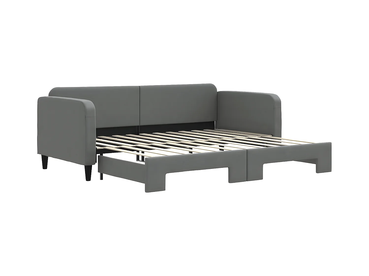 Sofá-cama com gavetão 90x200 cm tecido cinzento-escuro