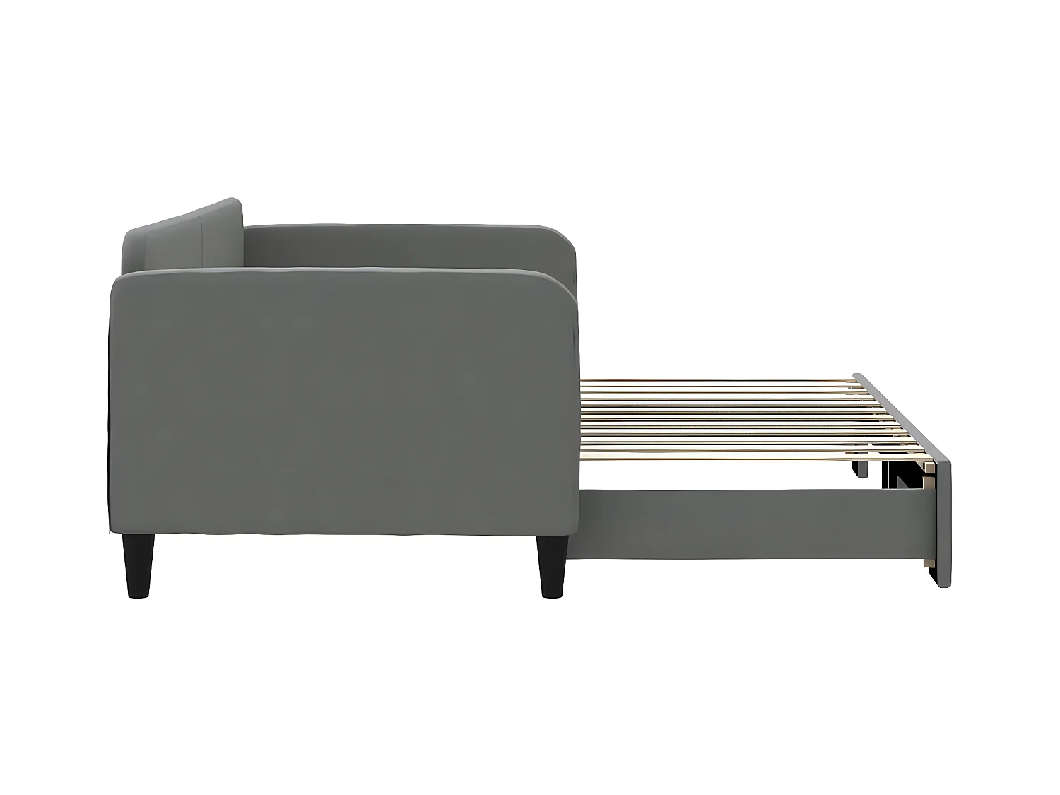Sofá-cama com gavetão 90x200 cm tecido cinzento-escuro
