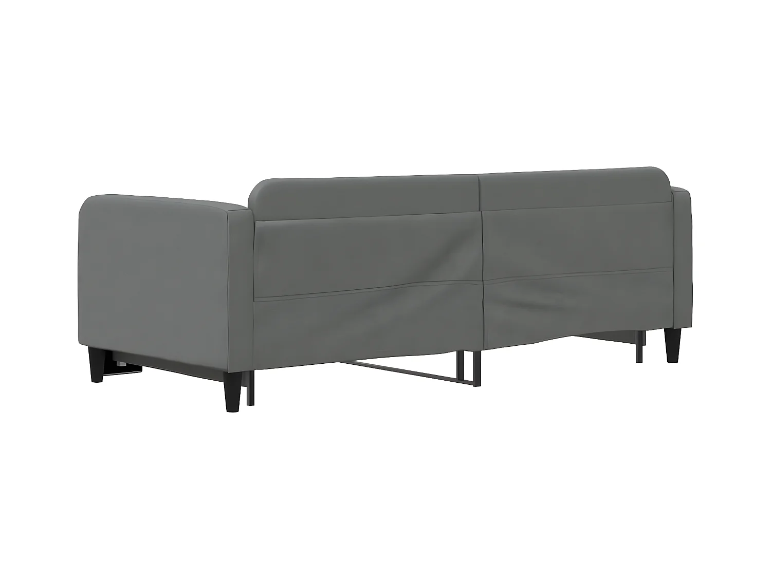 Sofá-cama com gavetão 90x200 cm tecido cinzento-escuro