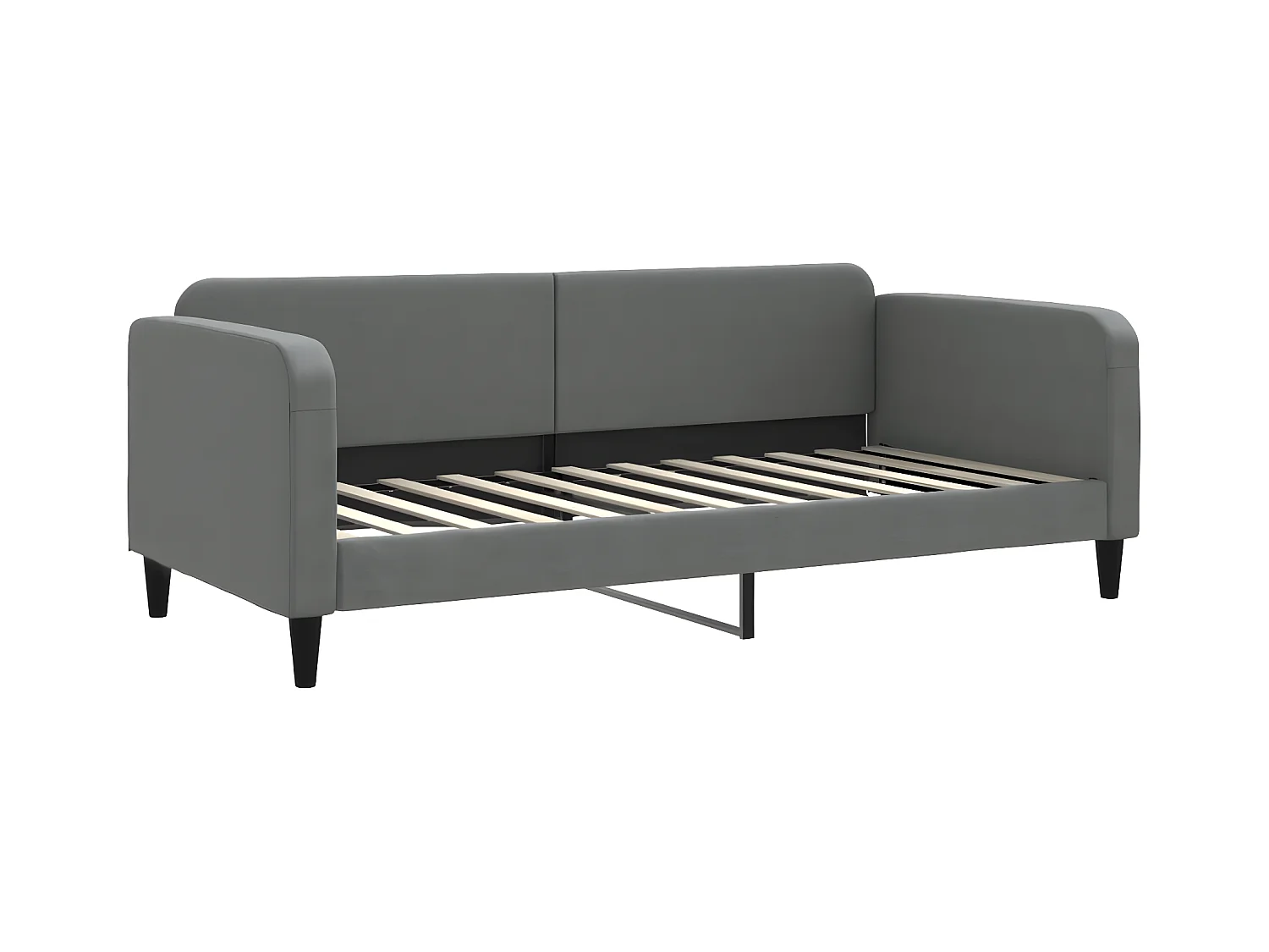 Sofá-cama com gavetão 90x200 cm tecido cinzento-escuro