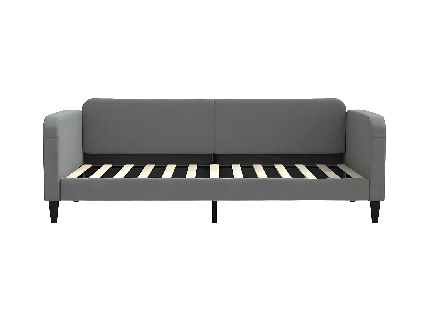 Sofá-cama com gavetão 90x200 cm tecido cinzento-escuro