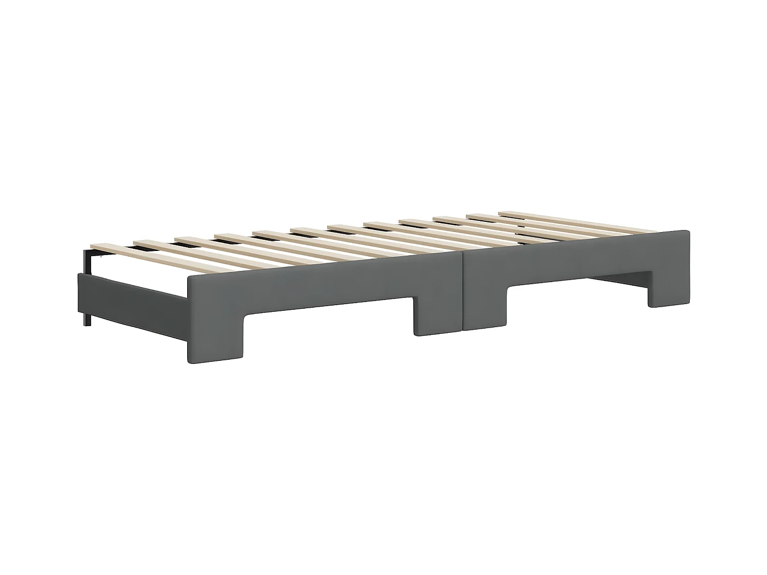 Sofá-cama com gavetão 90x200 cm tecido cinzento-escuro