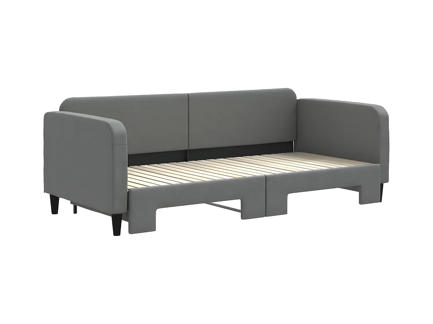 Sofá-cama com gavetão 90x200 cm tecido cinzento-escuro