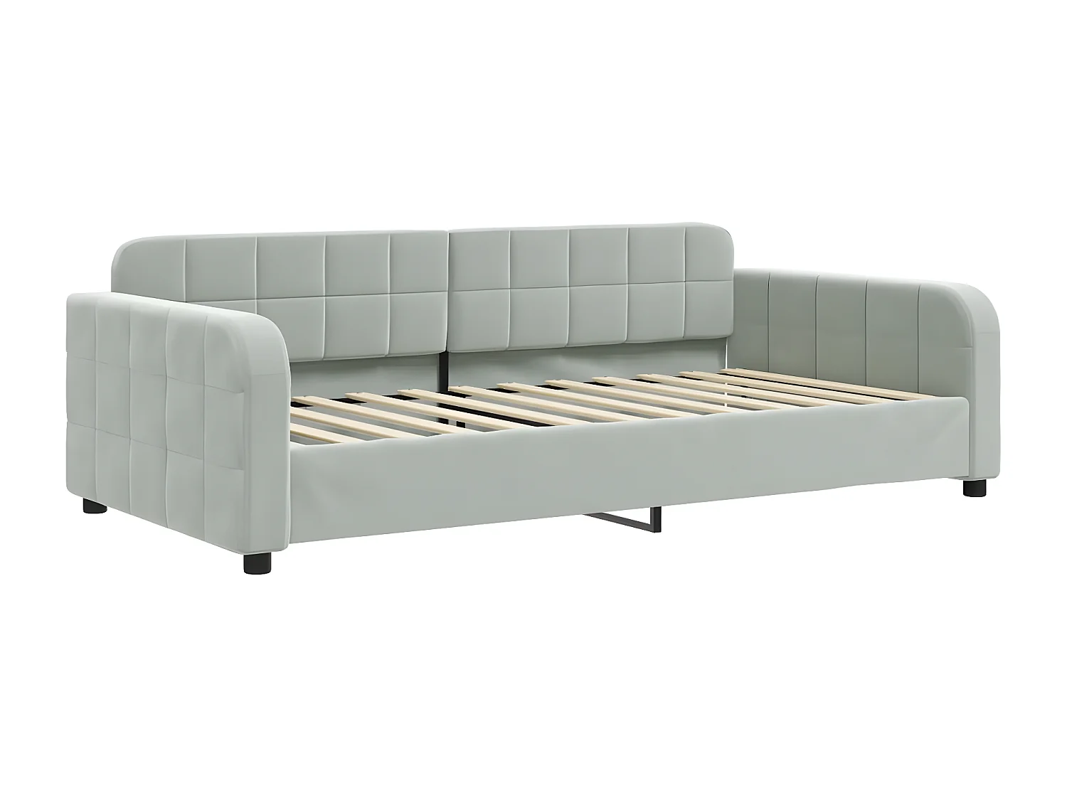 Sofá cama nido con colchón terciopelo gris claro 100x200 cm