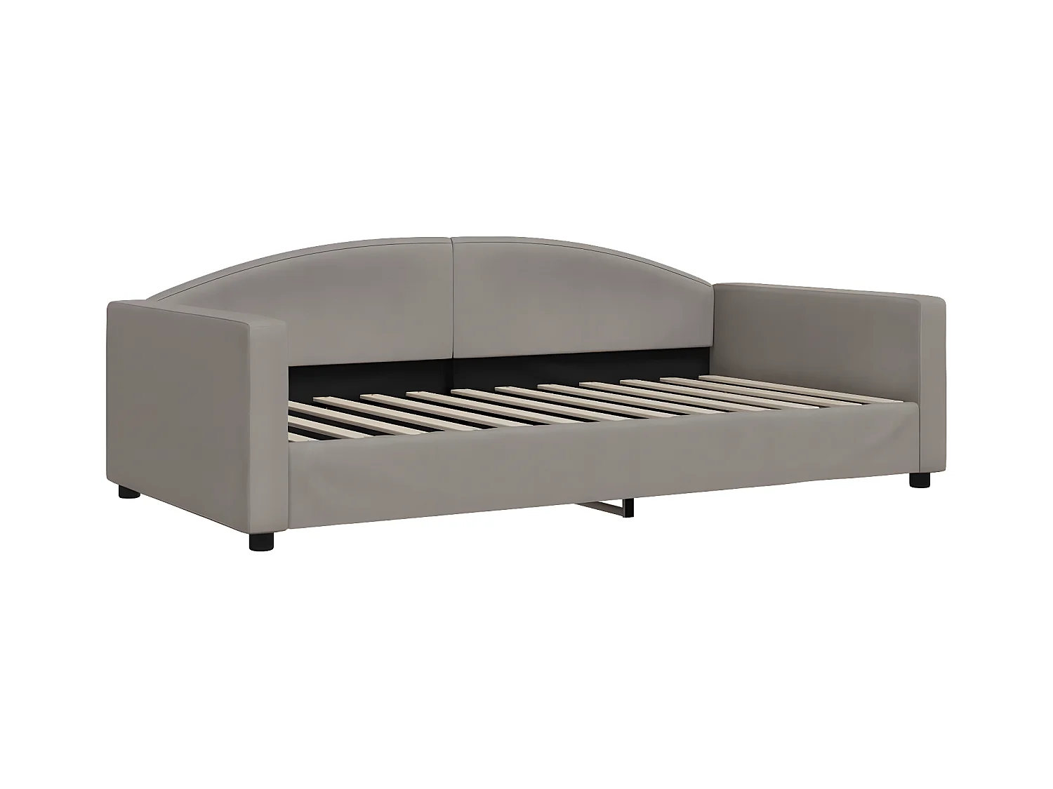 Sofá-cama c/ gavetão/gavetas 100x200cm tecido cinza-acastanhado
