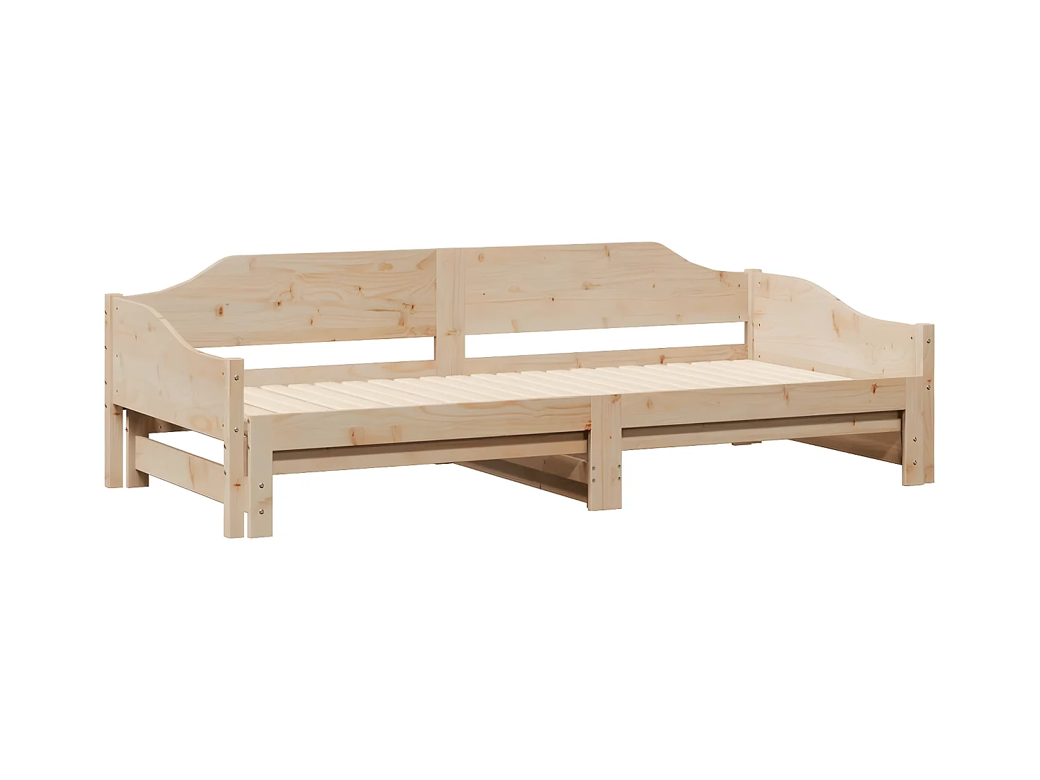 Lit de jour avec lit gigogne 90x200 cm bois de pin massif