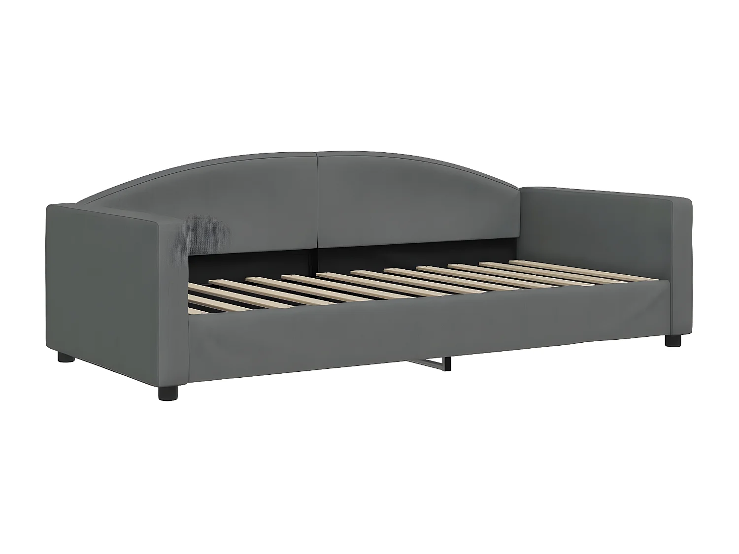 Sofá-cama c/ gavetão e gavetas 90x200 cm tecido cinzento-escuro