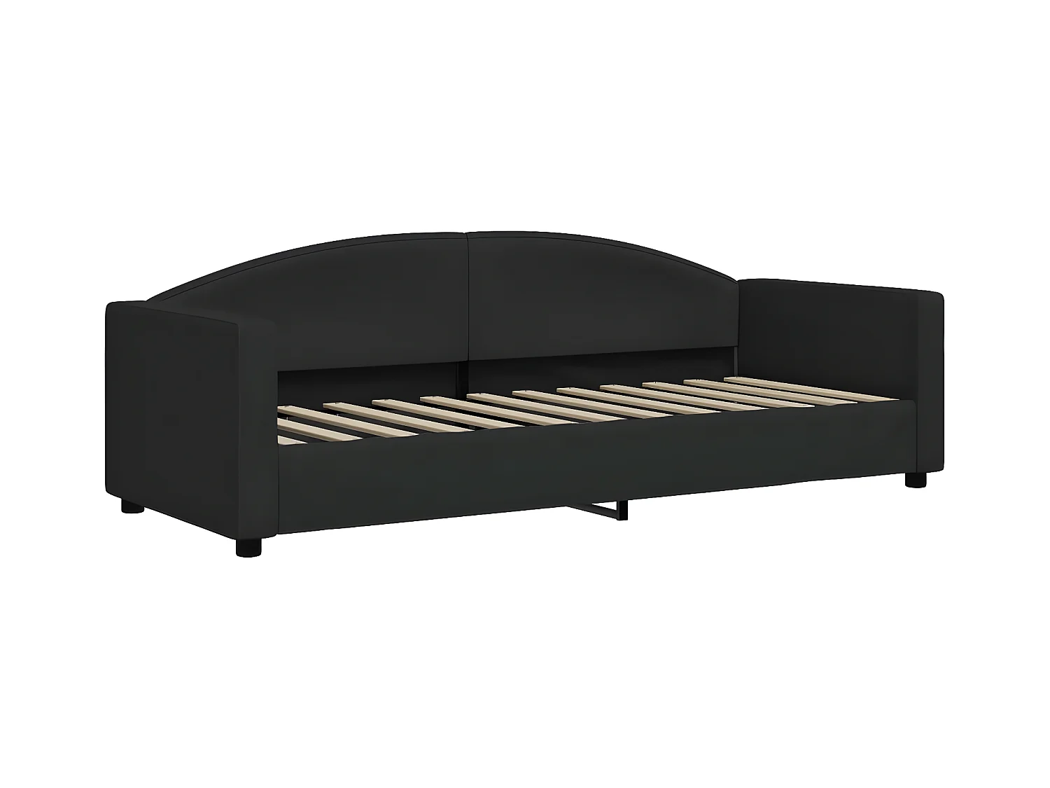 Sofá-cama com gavetão e gavetas 80x200 cm tecido preto