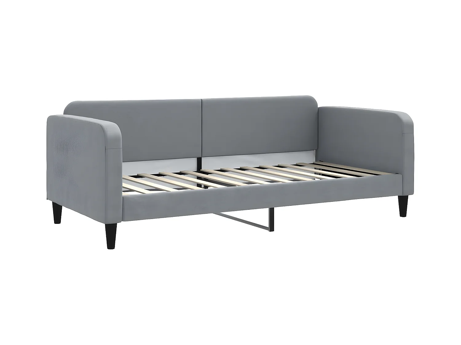 Sofá-cama c/ gavetão e gavetas 90x200 cm tecido cinzento-claro