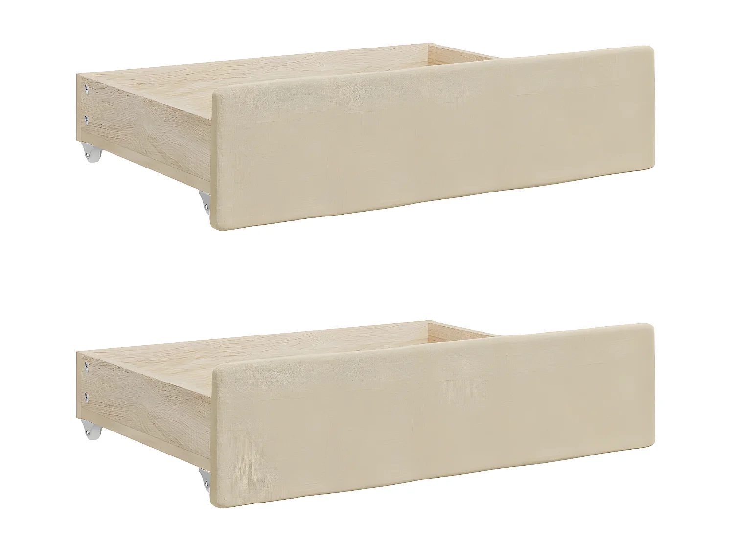 Sofá-cama com gavetão e gavetas 90x200 cm tecido cor creme