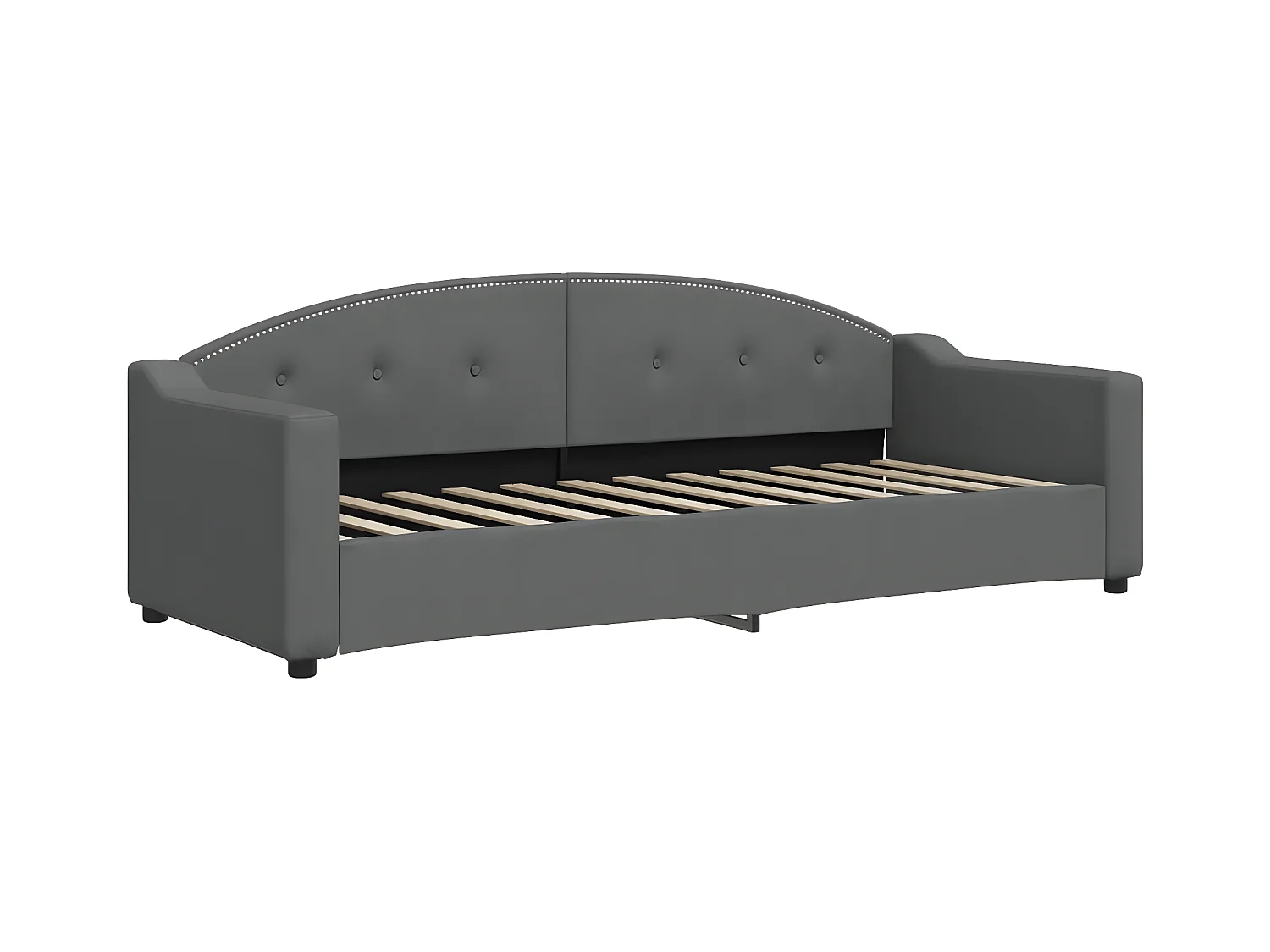 Sofá-cama c/ gavetão e gavetas 80x200 cm tecido cinzento-escuro