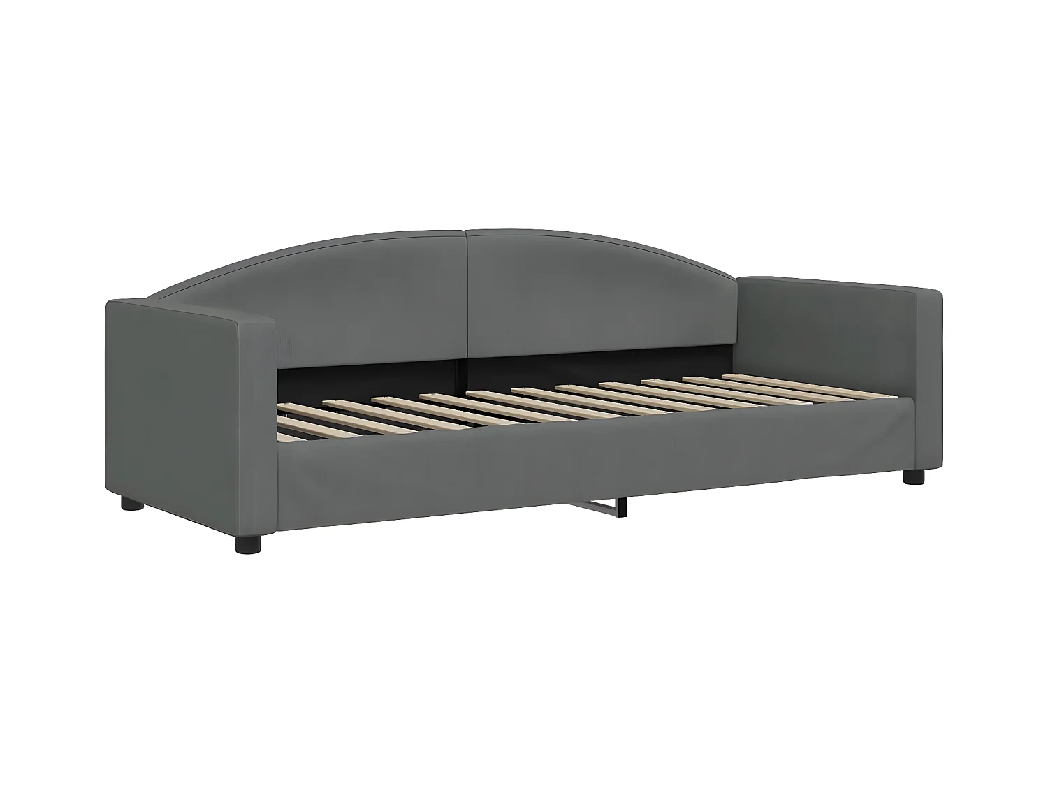 Sofá-cama c/ gavetão e gavetas 80x200 cm tecido cinzento-escuro