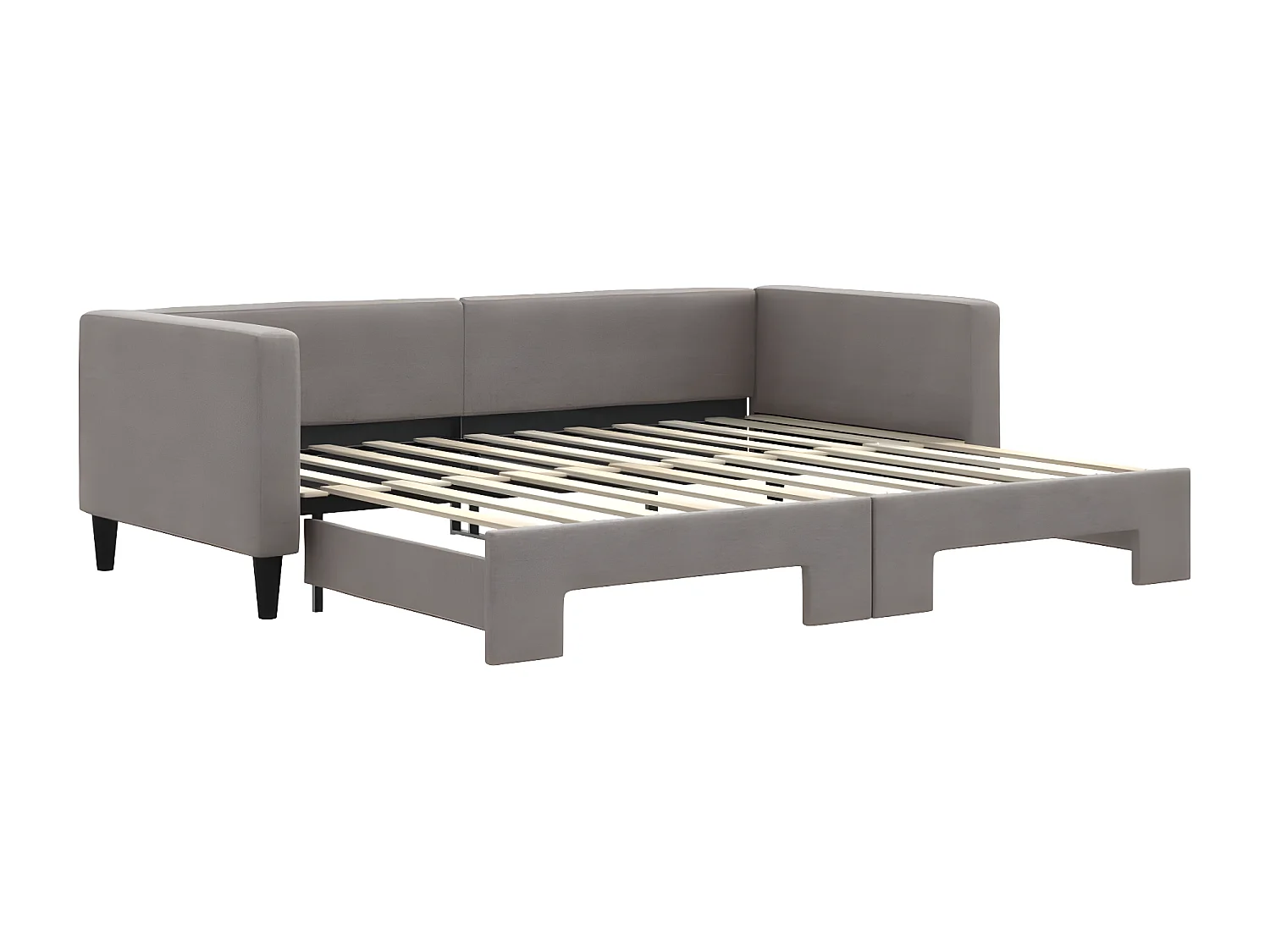 Sofá-cama com gavetão 90x200 cm tecido cinzento-acastanhado