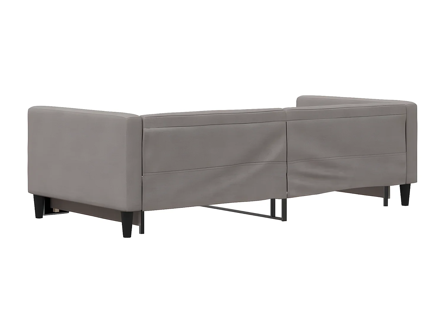 Sofá-cama com gavetão 90x200 cm tecido cinzento-acastanhado