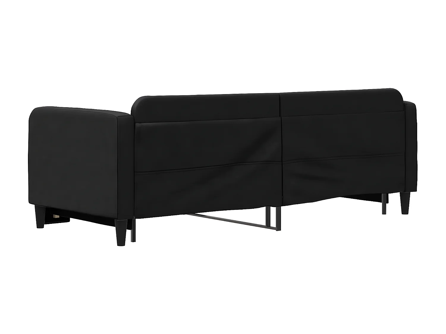 Lit de jour avec lit gigogne noir 80x200 cm tissu