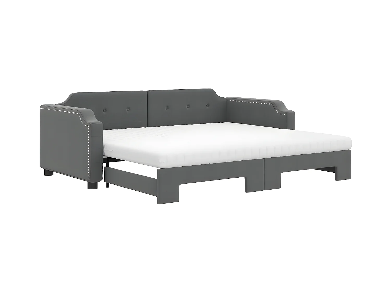 Sofá cama nido con colchón tela gris oscuro 90x200 cm
