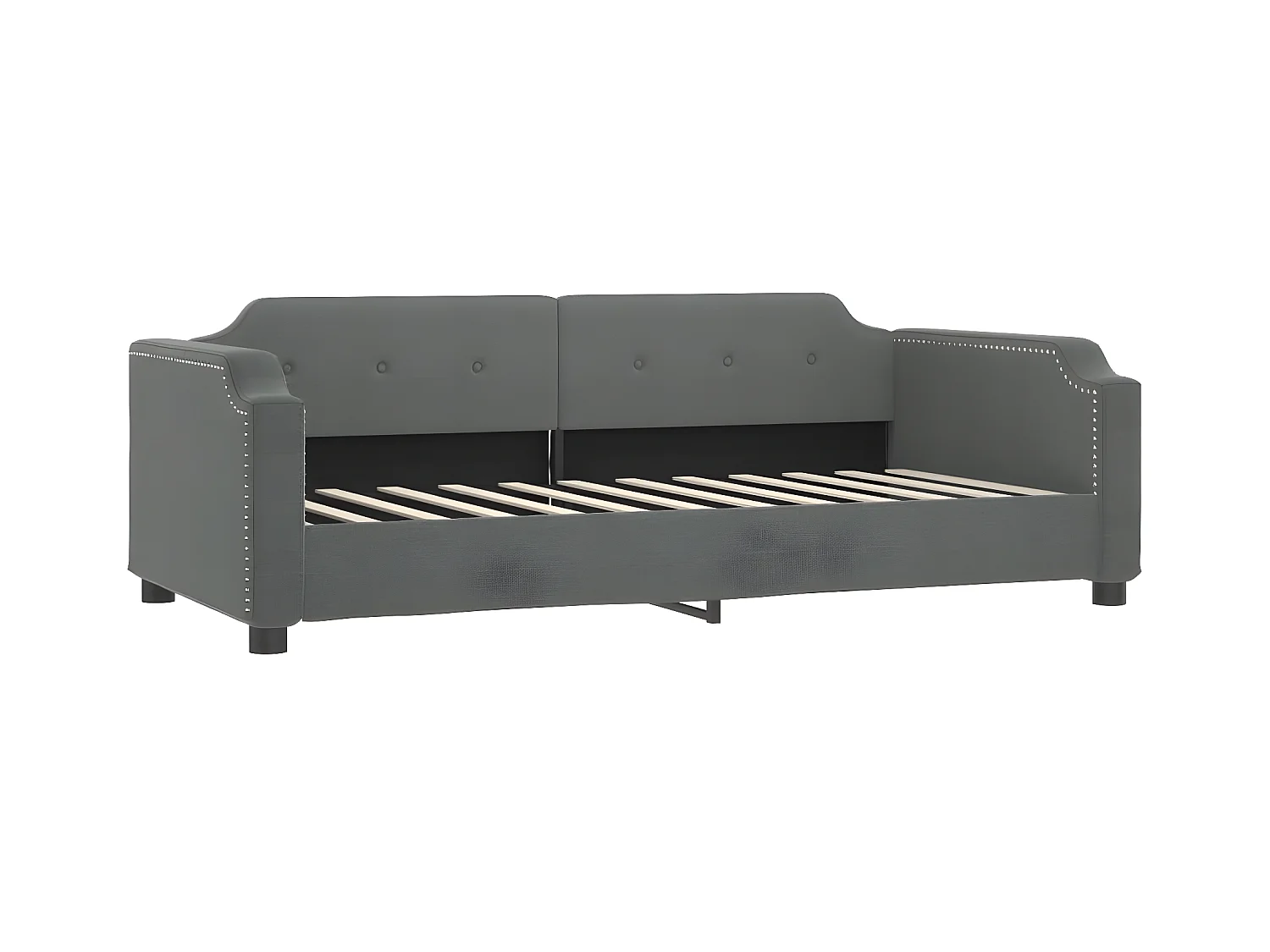 Sofá cama nido con colchón tela gris oscuro 90x200 cm