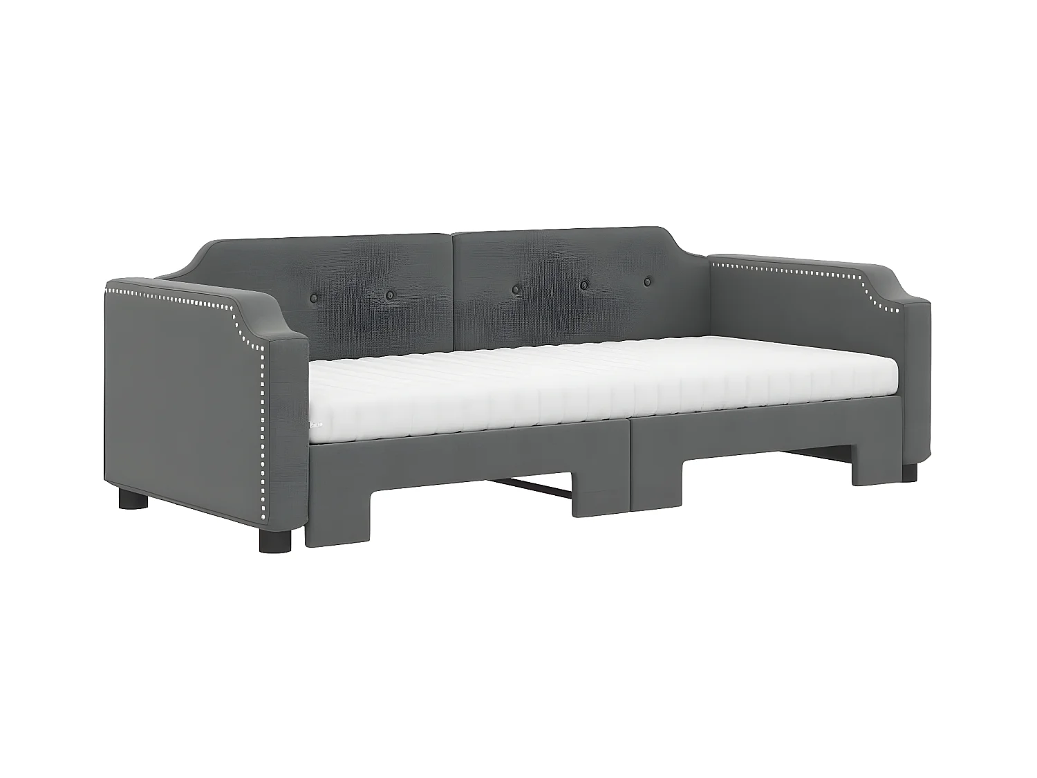 Sofá cama nido con colchón tela gris oscuro 90x200 cm