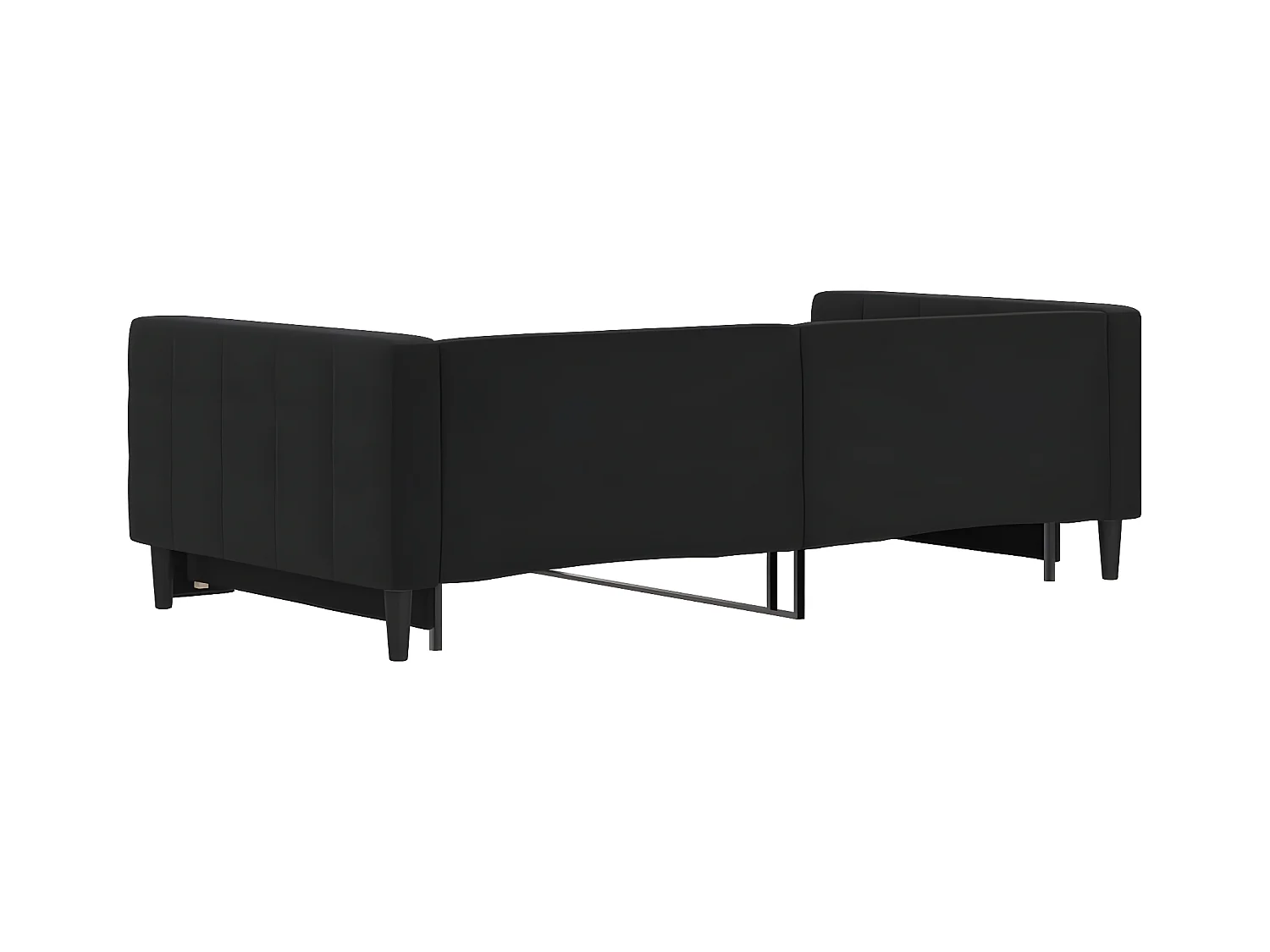 Lit de jour avec lit gigogne noir 100x200 cm velours