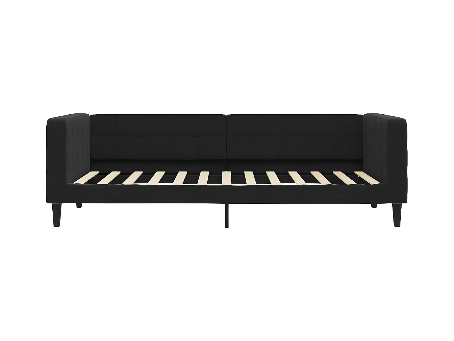 Lit de jour avec lit gigogne noir 100x200 cm velours