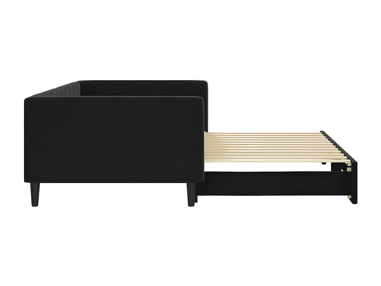 Sofá-cama com gavetão 100x200 cm veludo preto