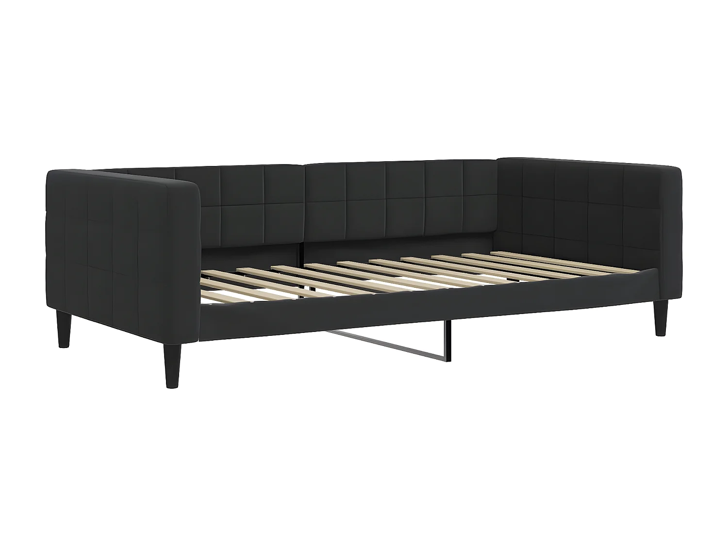 Sofá-cama com gavetão 100x200 cm veludo preto