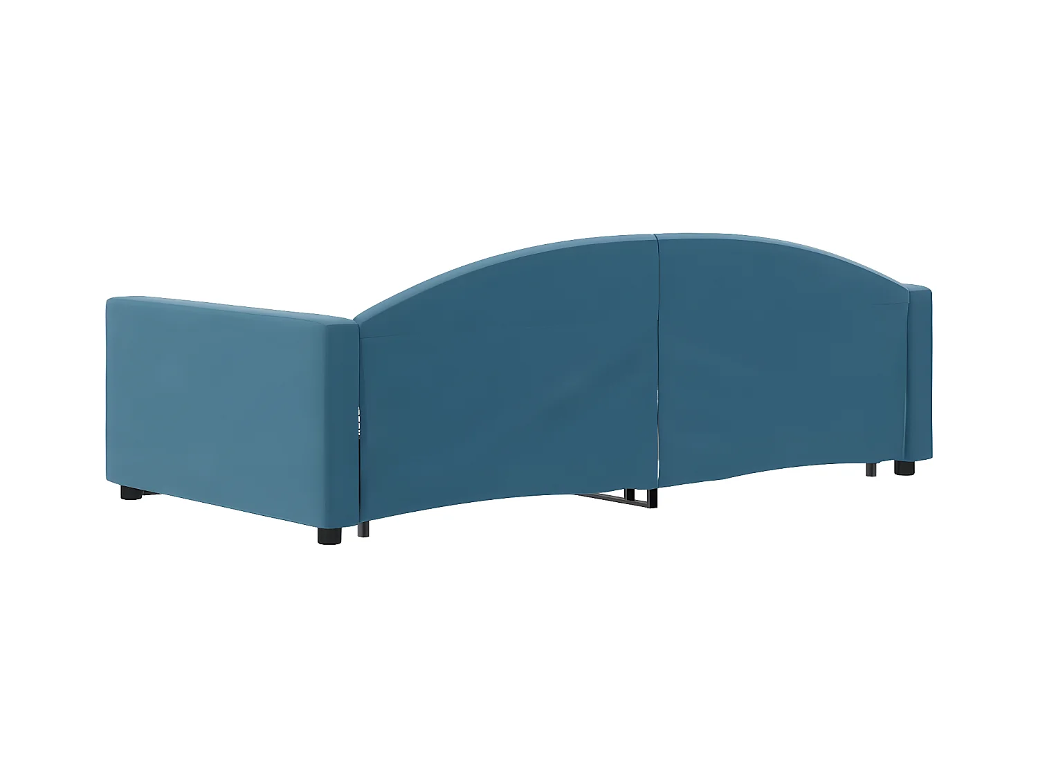 Sofá-cama com gavetão e gavetas 90x200 cm veludo azul