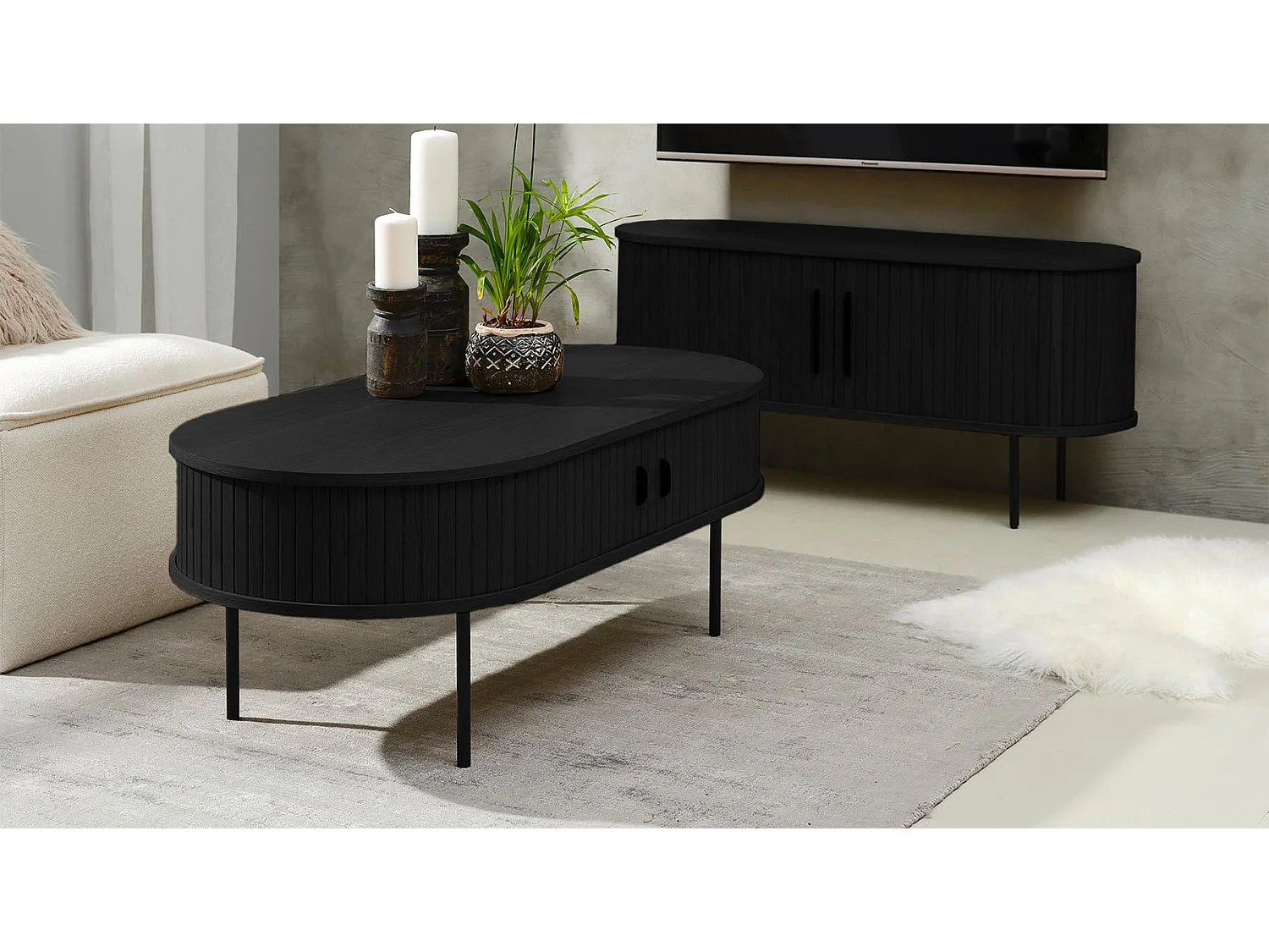 Table basse bois nois alba 120x60cm