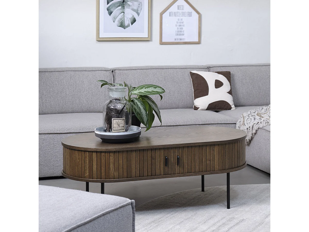 Table basse bois nois alba 120x60 cm