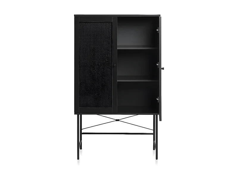 Buffet vaisselier bois et cannage manarola  80x40cm