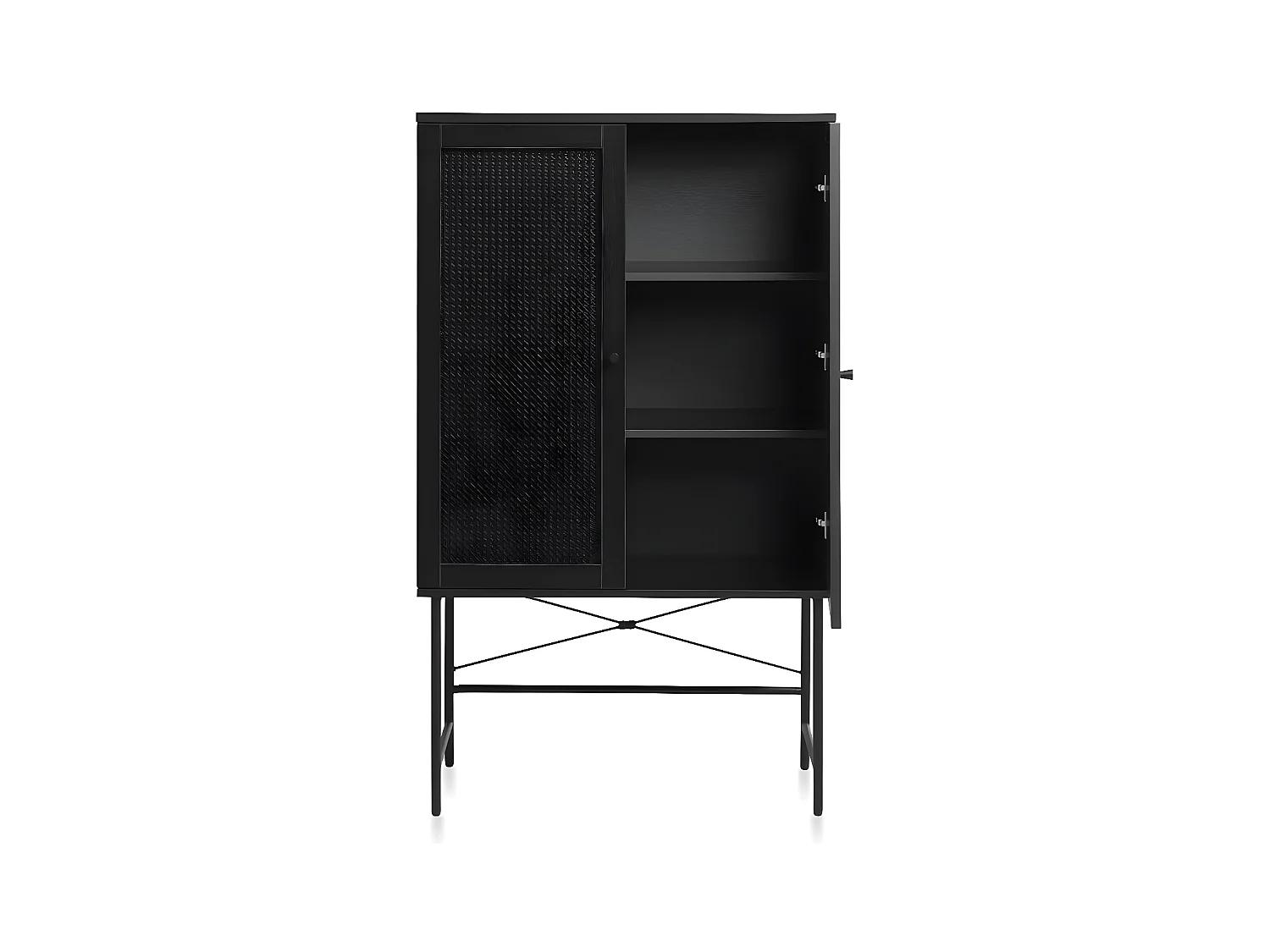 Buffet vaisselier bois et cannage manarola  80x40cm