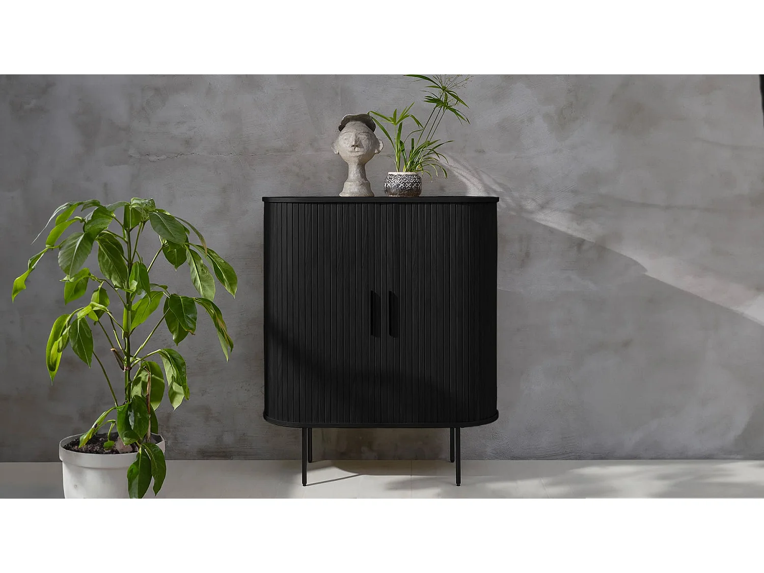 Buffet vaisselier bois noir alba  100x40cm