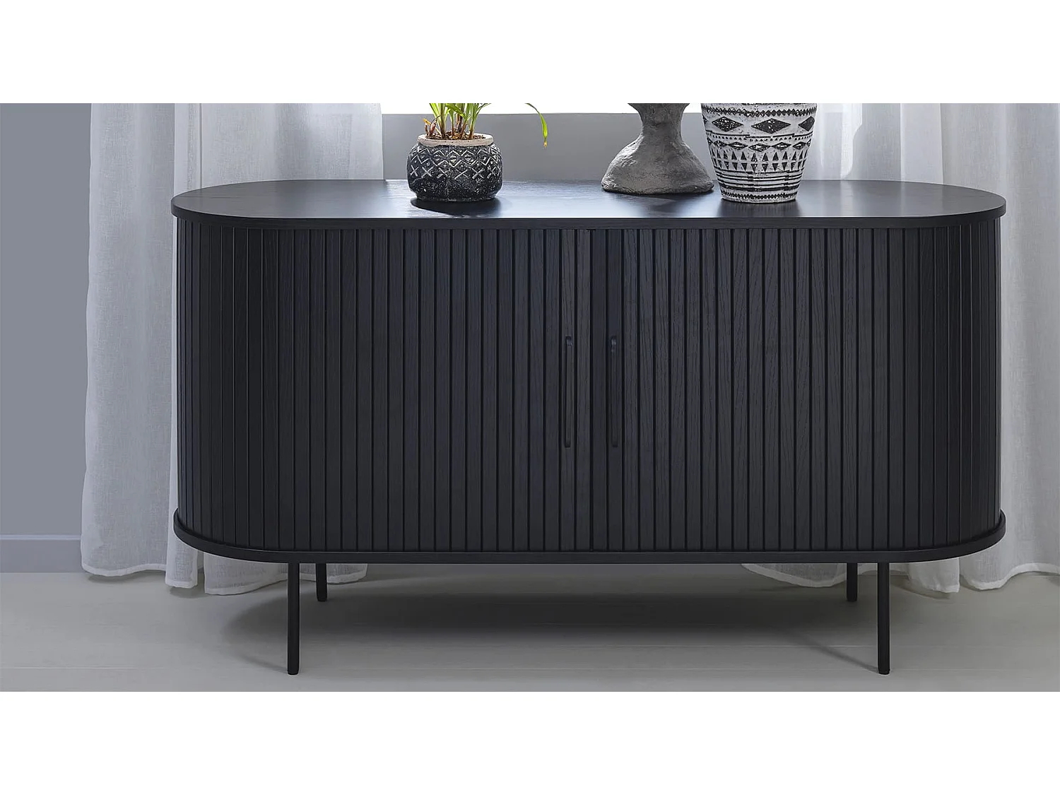 Buffet bois noir alba 140x45 cm