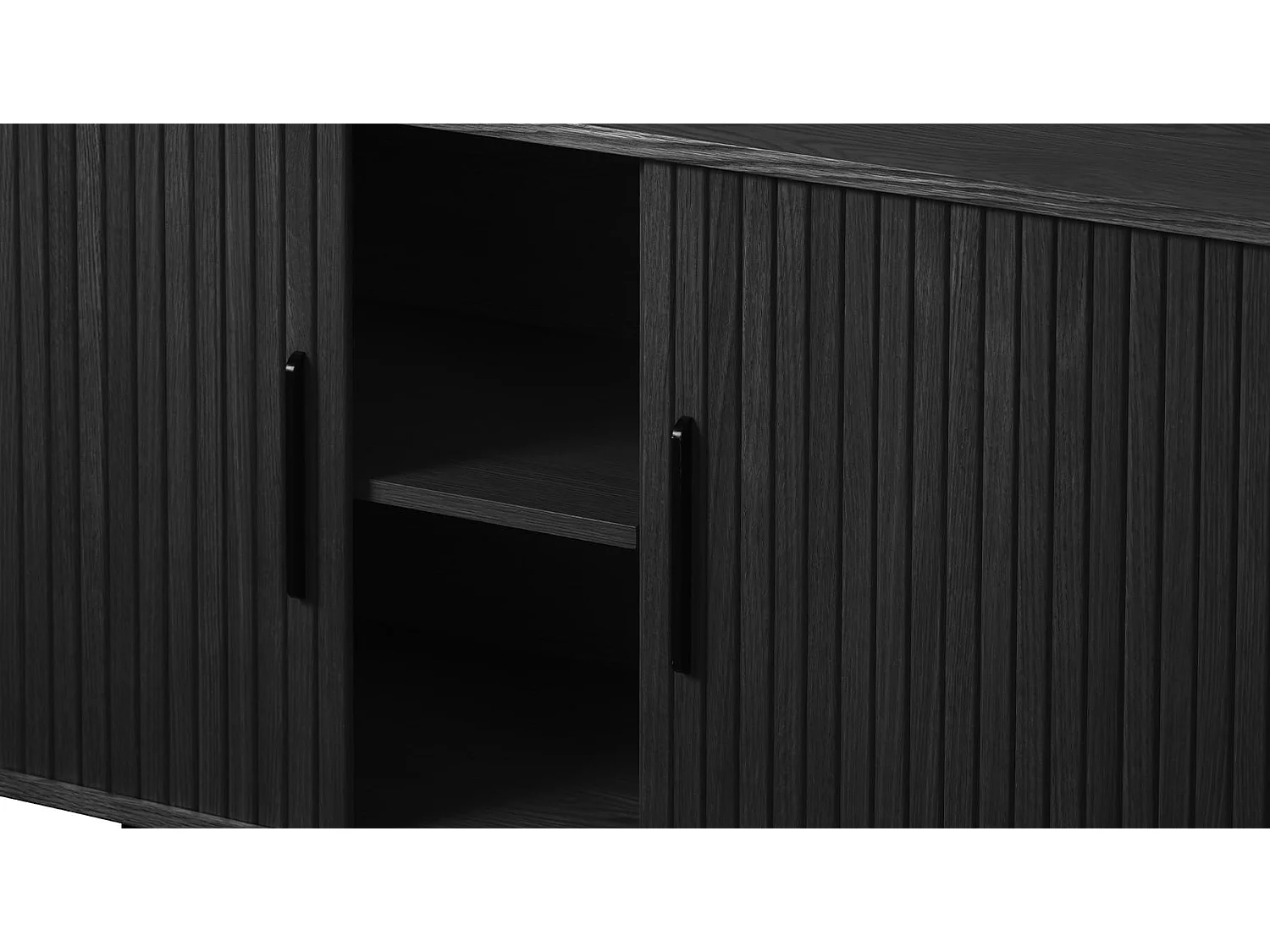 Buffet bois noir alba 180x45cm